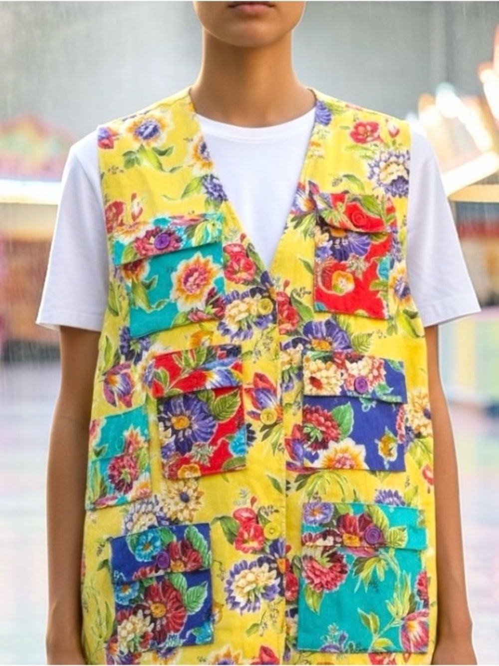 Yellow Floral Vest